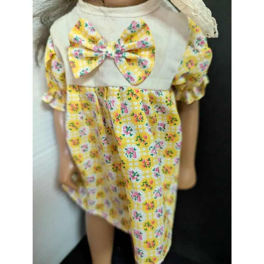 Vintage Götz Sasha Style Vinyl & Cloth Girl Doll in Yellow Floral Dress